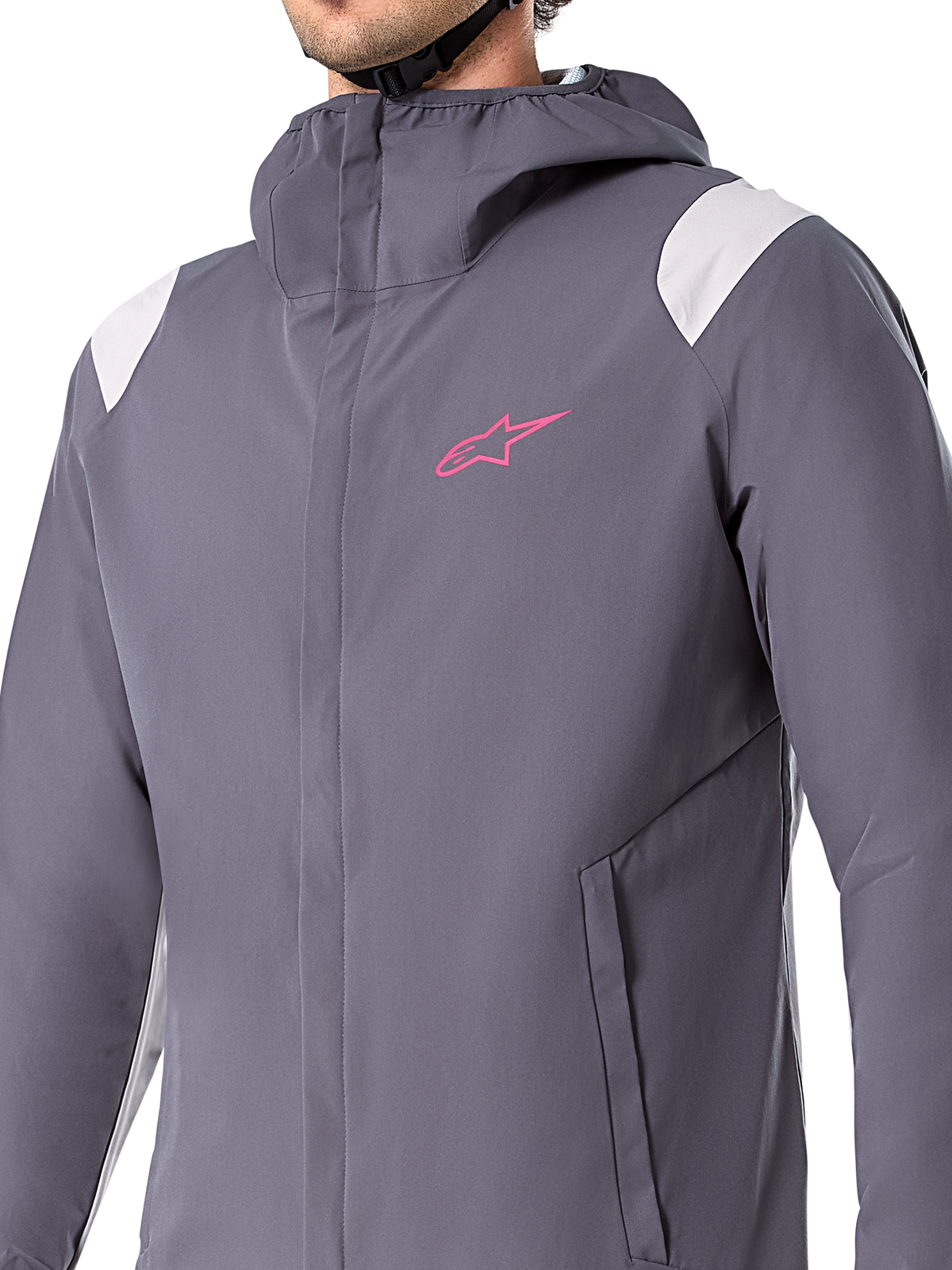 Alpinestars A-Dura Rain Jacket, Mountain Bike Rain Jacket, Dark Titanium Gray, hooded design, long sleeves, performance weather protection for off-road cycling