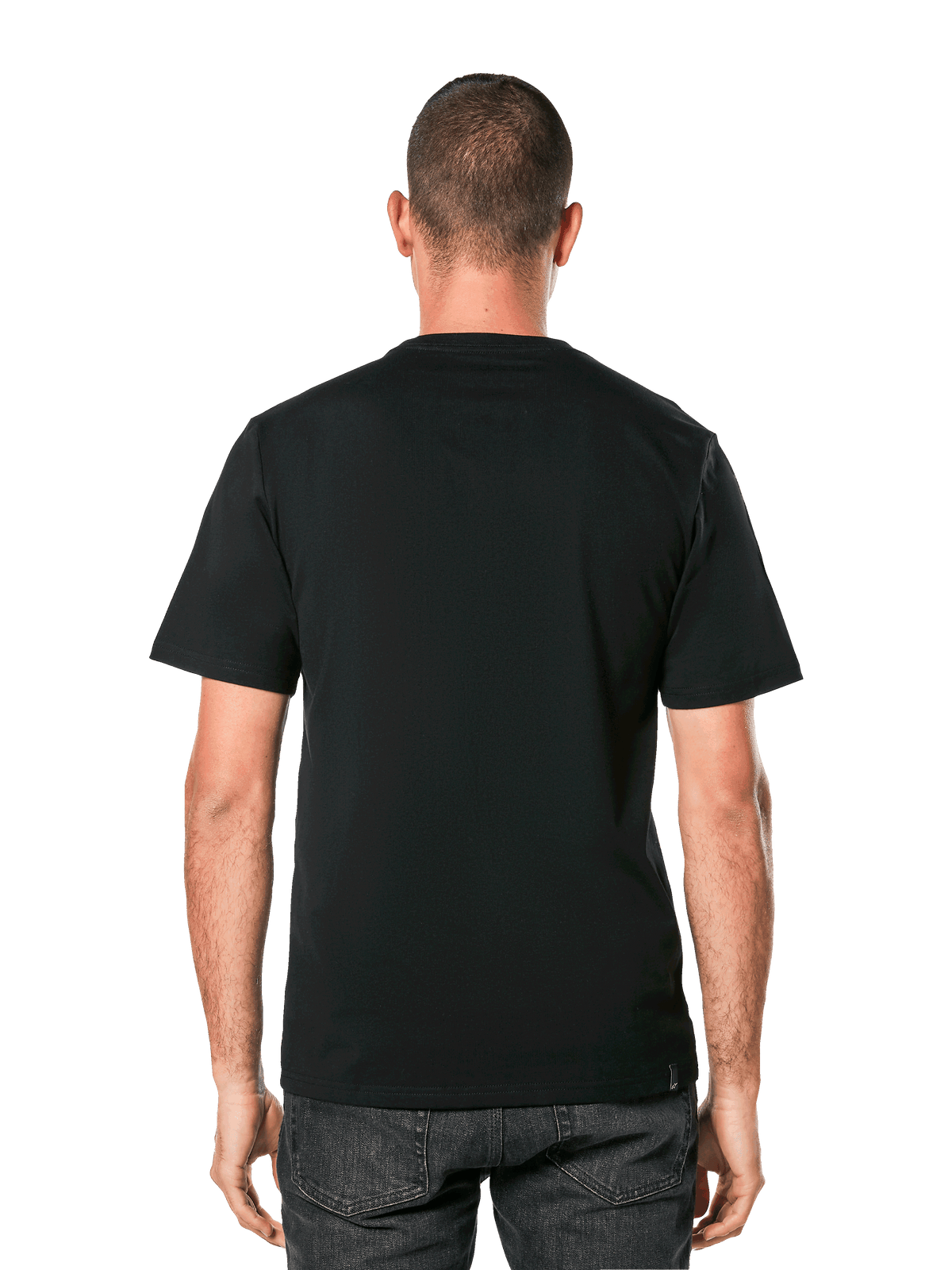 Alpinestars MX Helmet CSF Tee, Short Sleeve T-Shirt, Black, Rear view on model, Casual Motorsport Streetwear