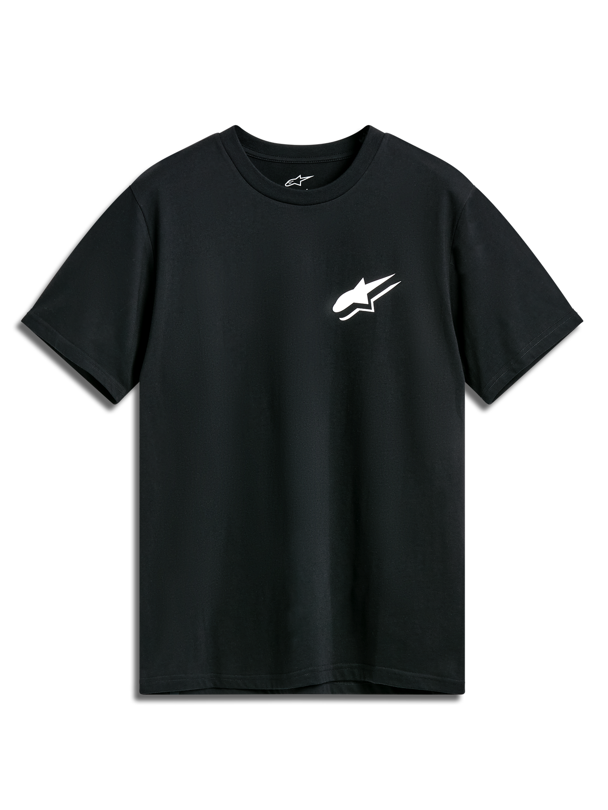 Alpinestars Formulate CSF Tee, kortærmet t-shirt, sort, hvidt Astars-logo på brystet, casual motorsport-sportstøj