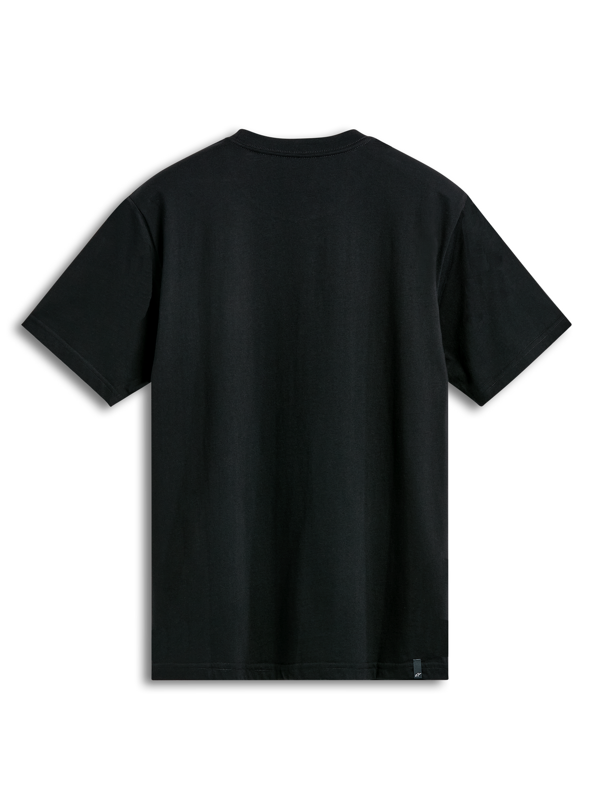 Alpinestars Dot Carbon Csf T-shirt, sort kortærmet t-shirt set bagfra med ekstern mærkning, afslappet motorsport sportstøj