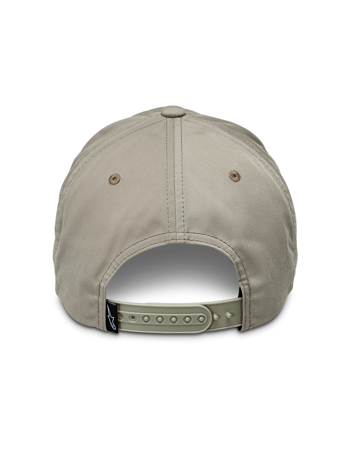 Alpinestars Tyler kasket, khaki, set bagfra med justerbar snapback-lukning og lille sort mærke, ustruktureret design med lav krone i genanvendt twill-stof, casual sportskasket