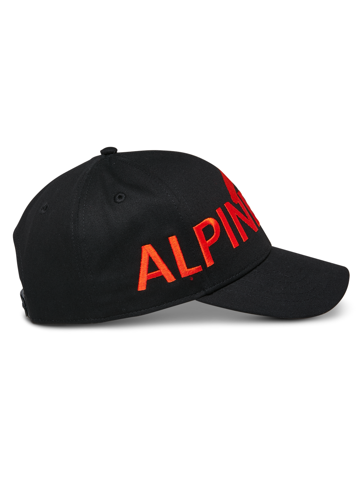 Alpinestars Committed Hat, Black Snapback Baseball Cap, Large Red Flat Embroidered Logo, Curved Bill and Structured Crown, Casual Sportswear Accessory