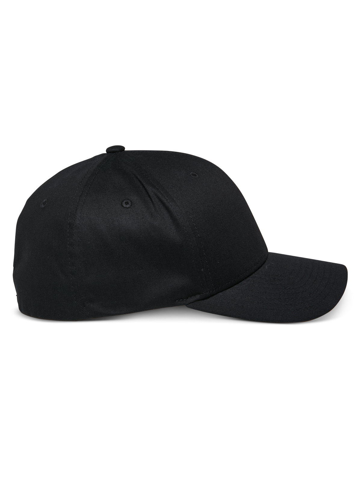 Alpinestars Share kasket, baseballkasket med buet skygge, sort, sideprofil, struktureret krone, casual motorsport-inspireret sportstøj