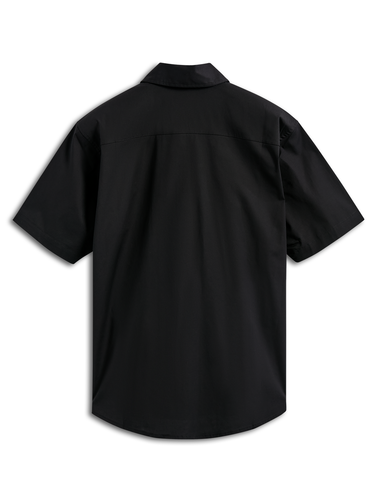 Alpinestars Strive Woven skjorte, kortærmet skjorte med knapper, sort, set bagfra, med struktureret ryg-åg, afslappet motorsport-inspireret streetwear