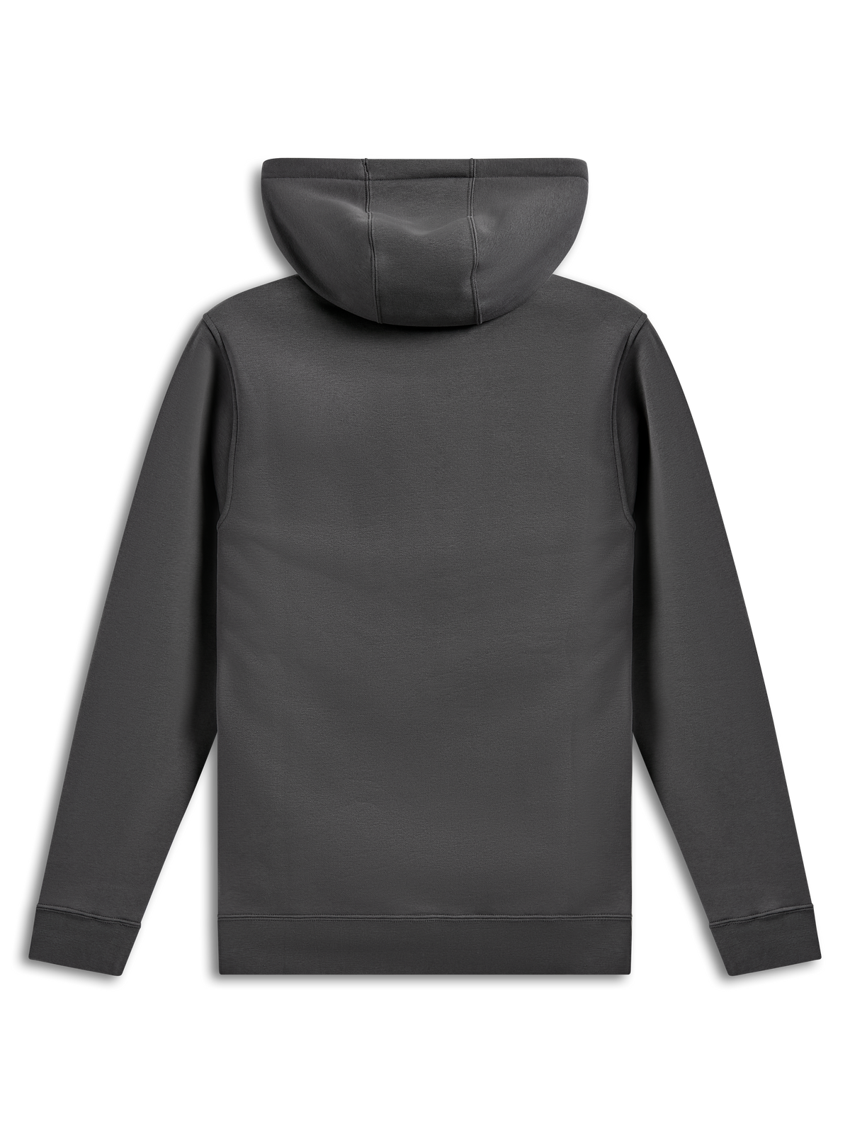 Alpinestars Ellipsoid hættetrøje, pullover fleece-hættetrøje, gunmetal grå, set bagfra med ensfarvet krop og ærmer, ribkanter og -søm, afslappet motorsport-inspireret streetwear