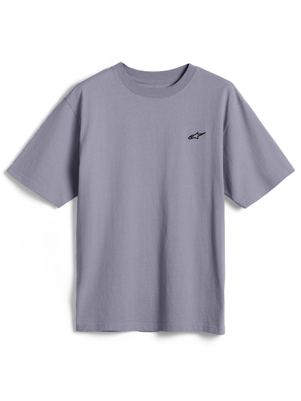 Alpinestars Essentials Ageless SS Tee, kortærmet t-shirt, sølv, lille sort Astars-logo på brystet, afslappet streetwear i økologisk bomuld med en løs pasform