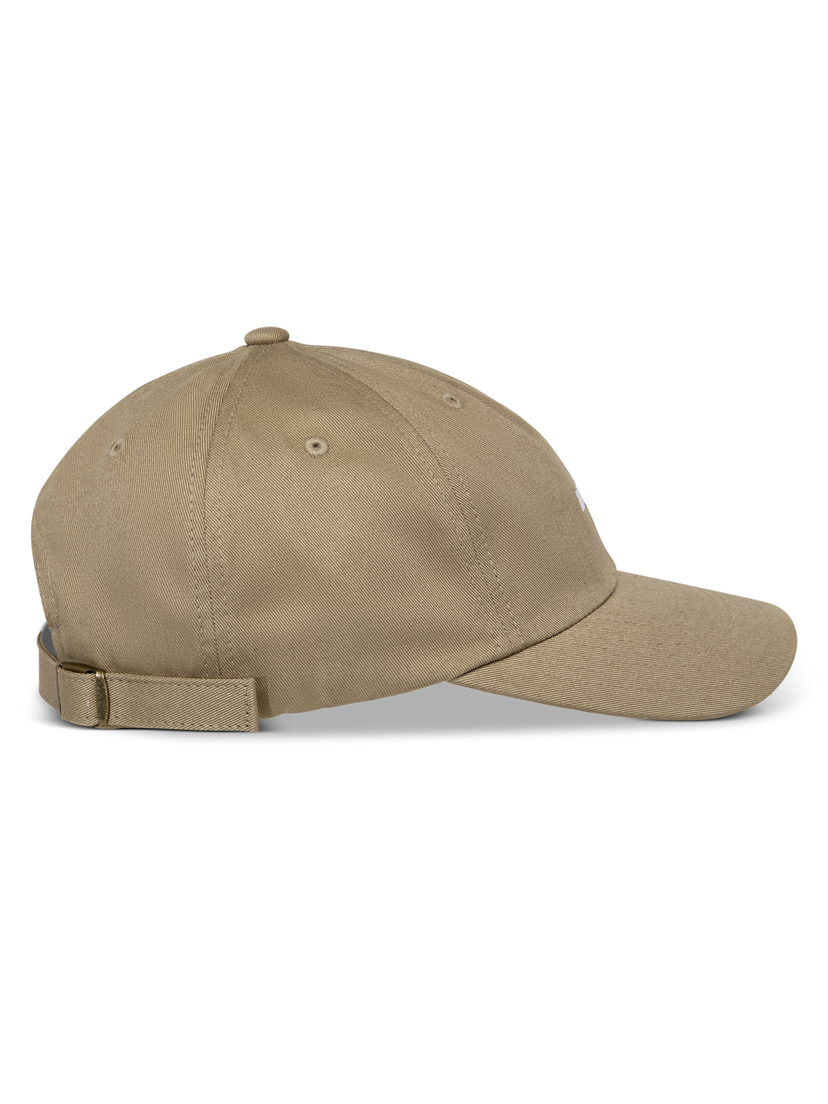 Alpinestars Deduce Strapback Hat, Khaki, side profile view, curved bill with unstructured low crown, cotton twill material with adjustable strapback closure and flat embroidered branding.