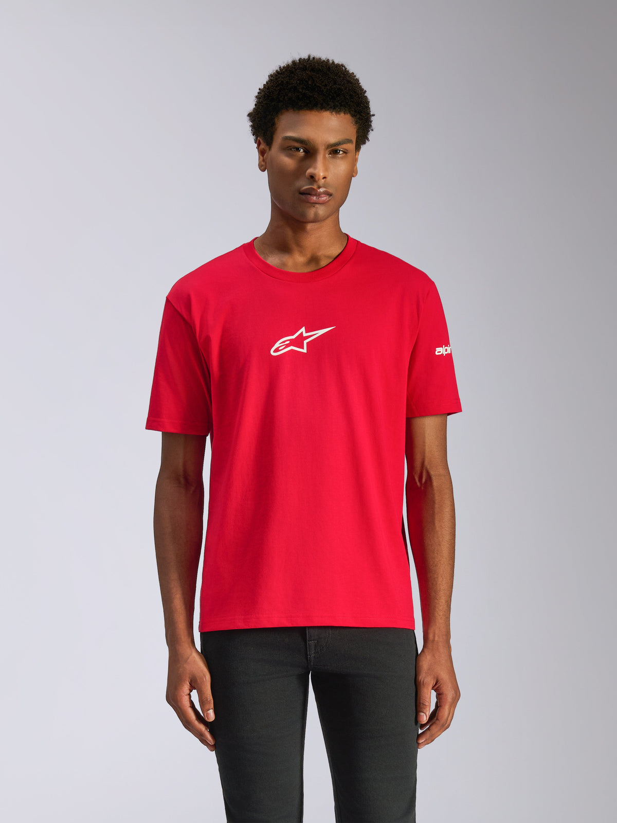 Alpinestars Frontal CSF Tee, Short Sleeve T-Shirt, Red, White Alpinestars Star Logo on chest, Casual Motorsport Streetwear