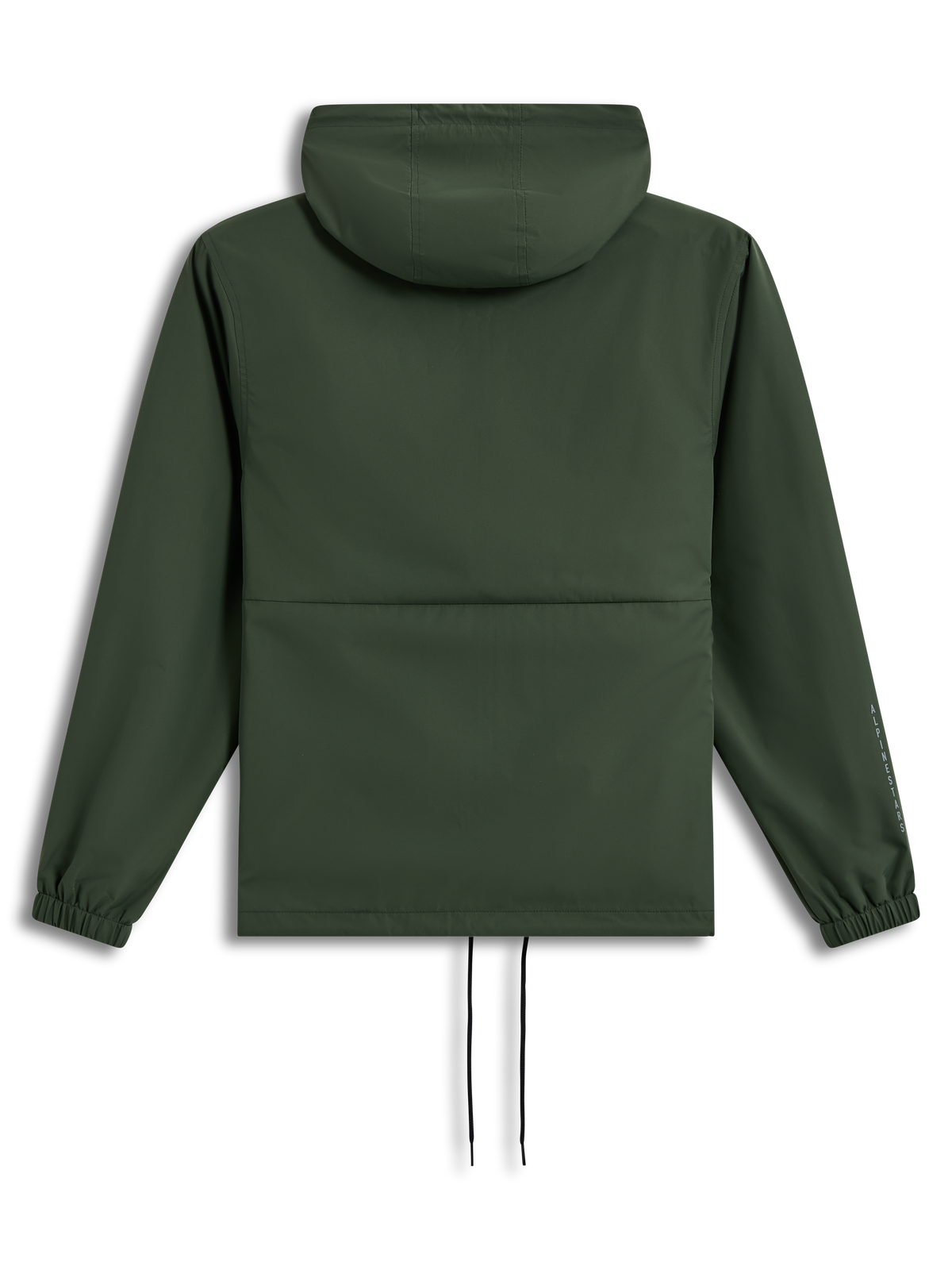 Alpinestars Speeder Resolve Windbreaker Jakke, grøn letvægtsjakke med hætte og elastiske manchetter, set bagfra