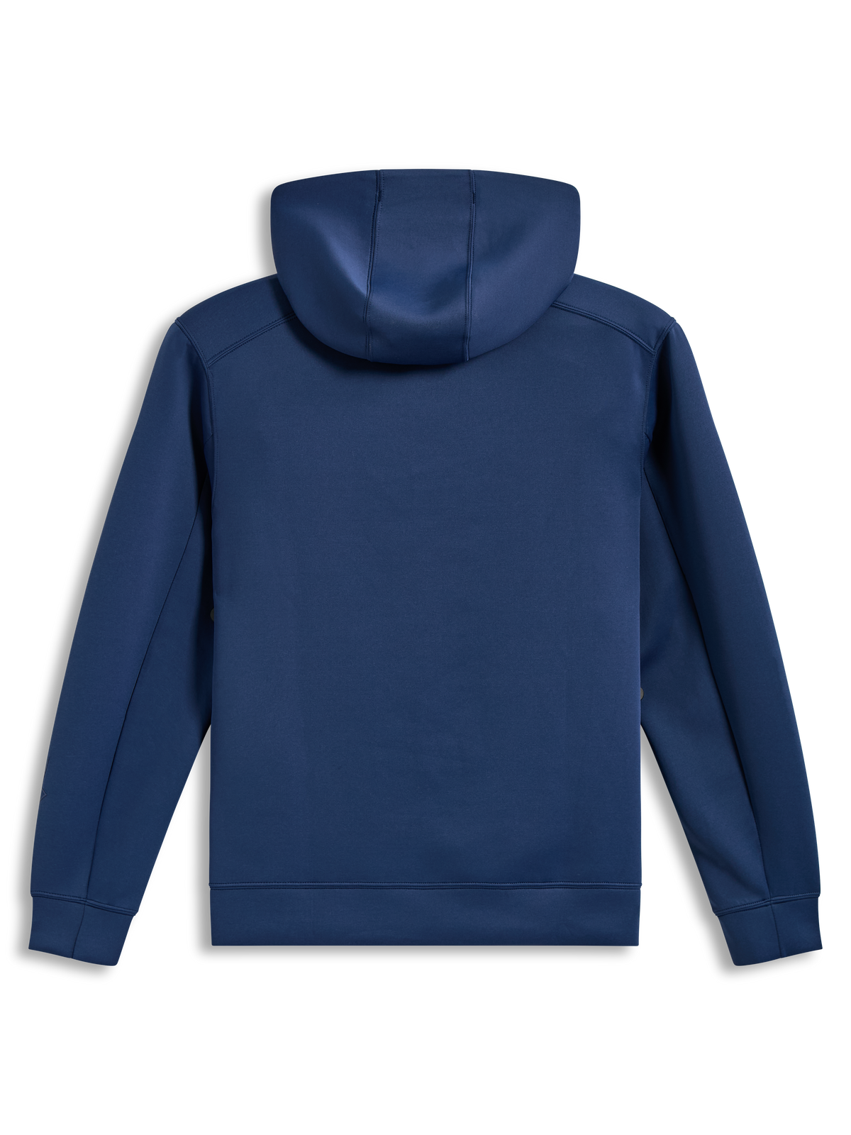 Alpinestars Datrix Hoodie, blå hættetrøje set bagfra, tri-blend dobbeltsidet fleece med mesh-foret hætte, sportstøj