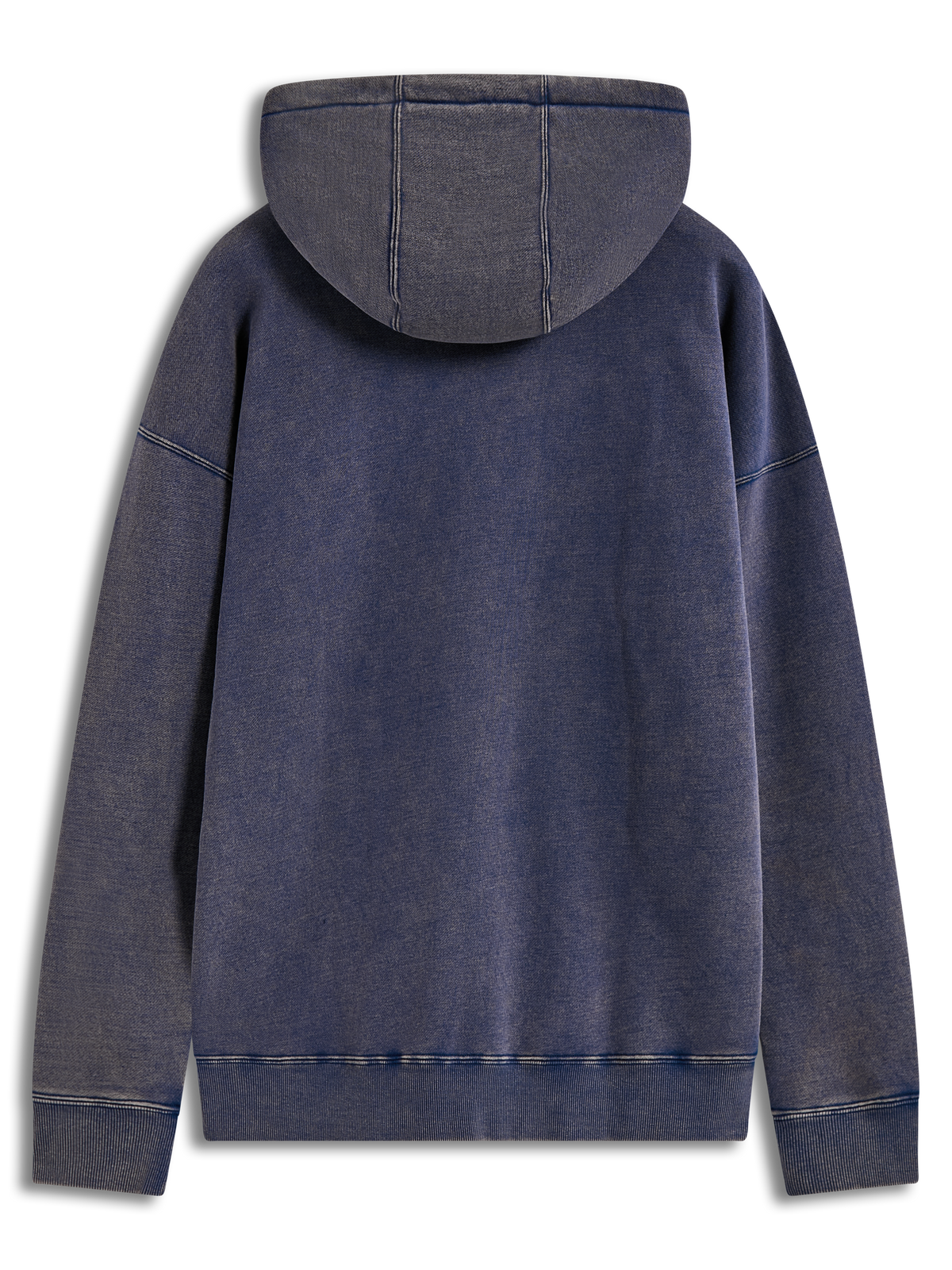Alpinestars Infinite Washed Oversized Hoodie, vasket fleece-hættetrøje, blå med vintage-finish, set bagfra, afslappet sportswear