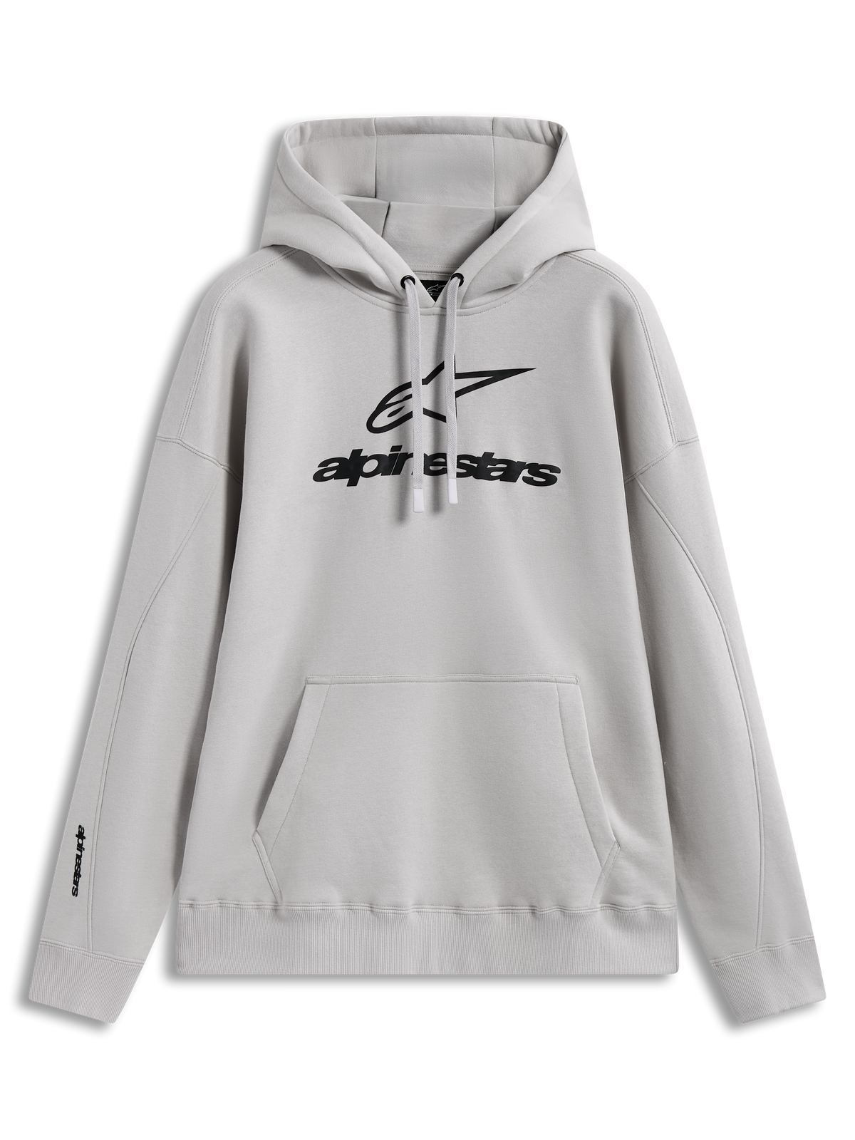 Alpinestars Prelude Oversized Hoodie, sandfarvet fleecehættetrøje med puffprint-logo og kængurulomme
