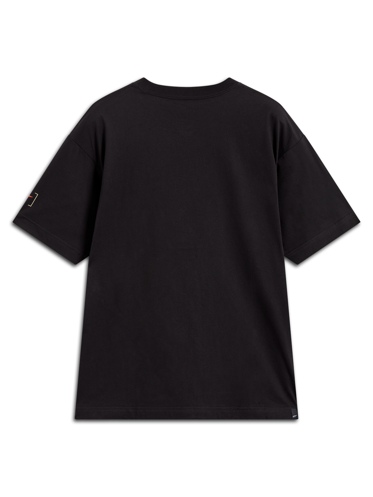 Alpinestars Infinity Oversized CSF Tee, kortærmet T-shirt, sort, set bagfra med logo-detalje på ærmet, afslappet motorsport-streetwear