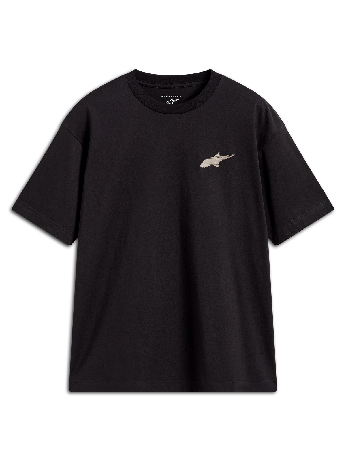 Alpinestars Checkback Oversized CSF t-shirt, sort kortærmet t-shirt med lille logo på brystet, lifestyle sportswear.