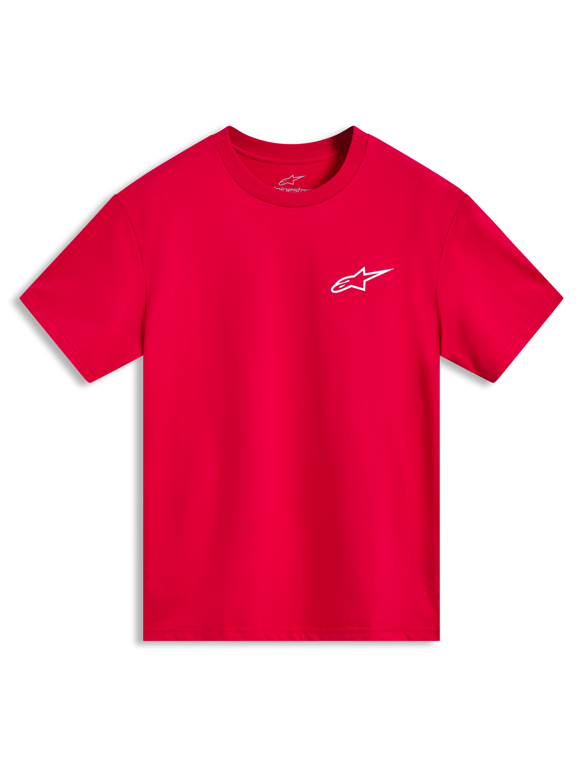 Alpinestars Combo Back CSF Tee, rød kortærmet t-shirt med et hvidt logo på brystet, afslappet motorsport-sportstøj