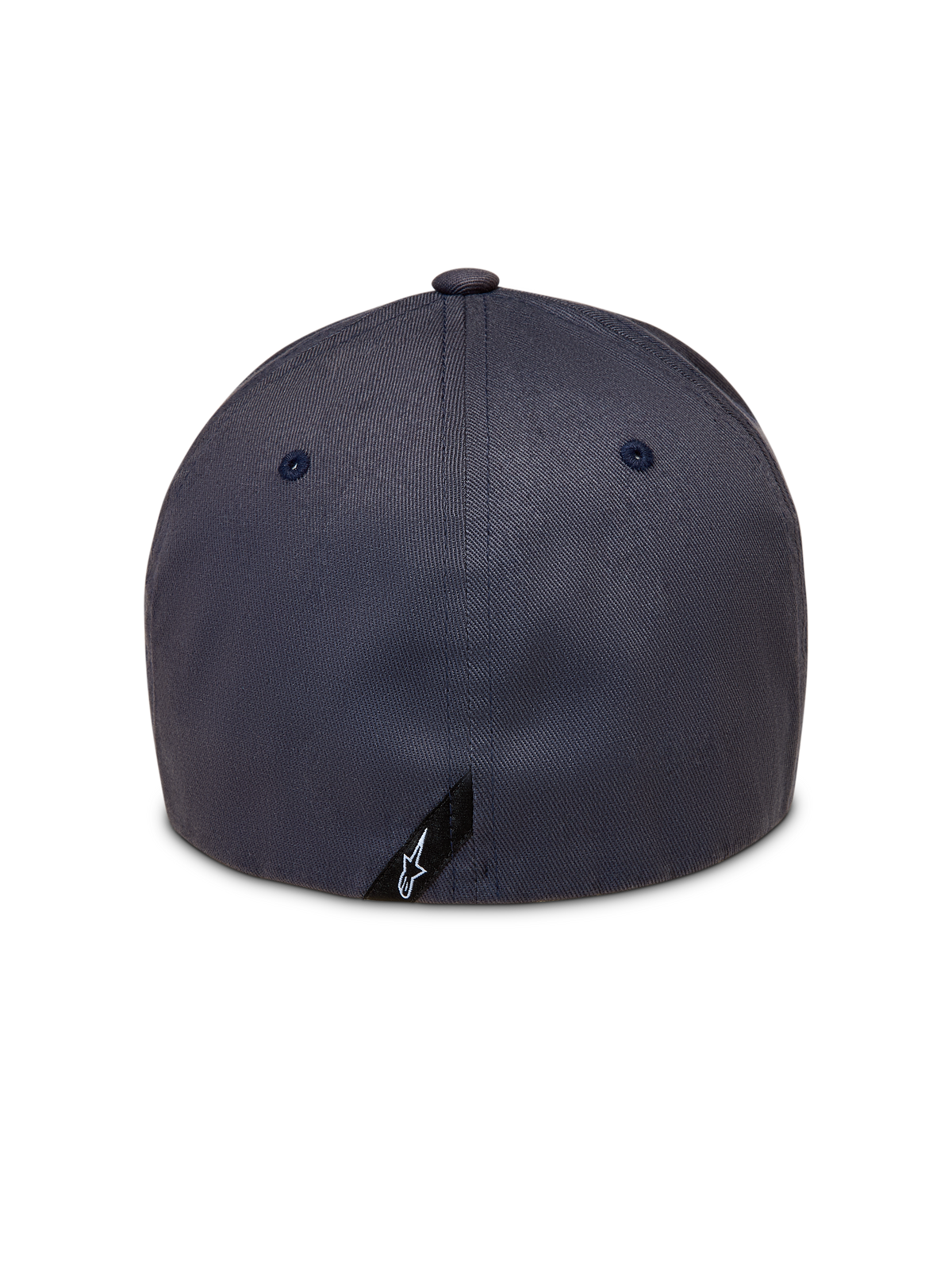 Alpinestars Maze Hat, mørkegrå kasket i twill set bagfra med flex back og lille Astars-logo.