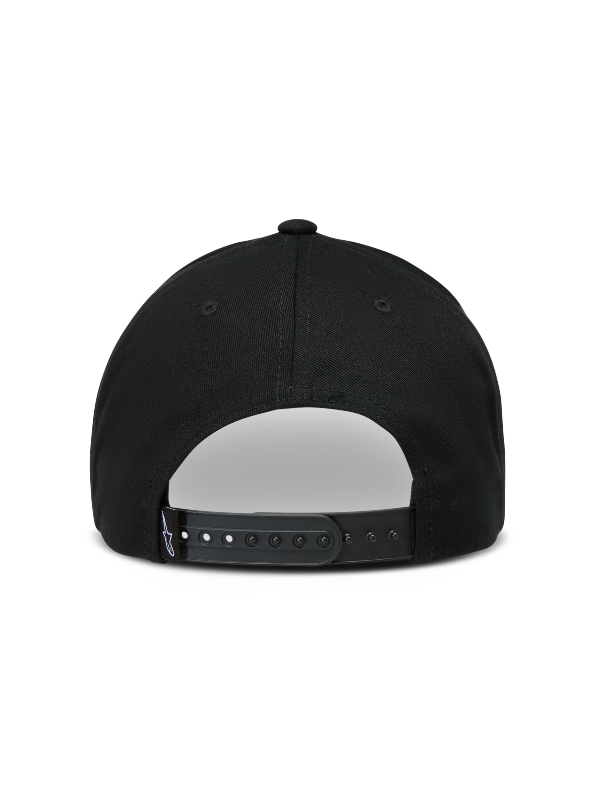 Alpinestars Combo Logo Snapback Hat, sort kasket set bagfra med justerbar snapback-lukning og vævet logomærke.