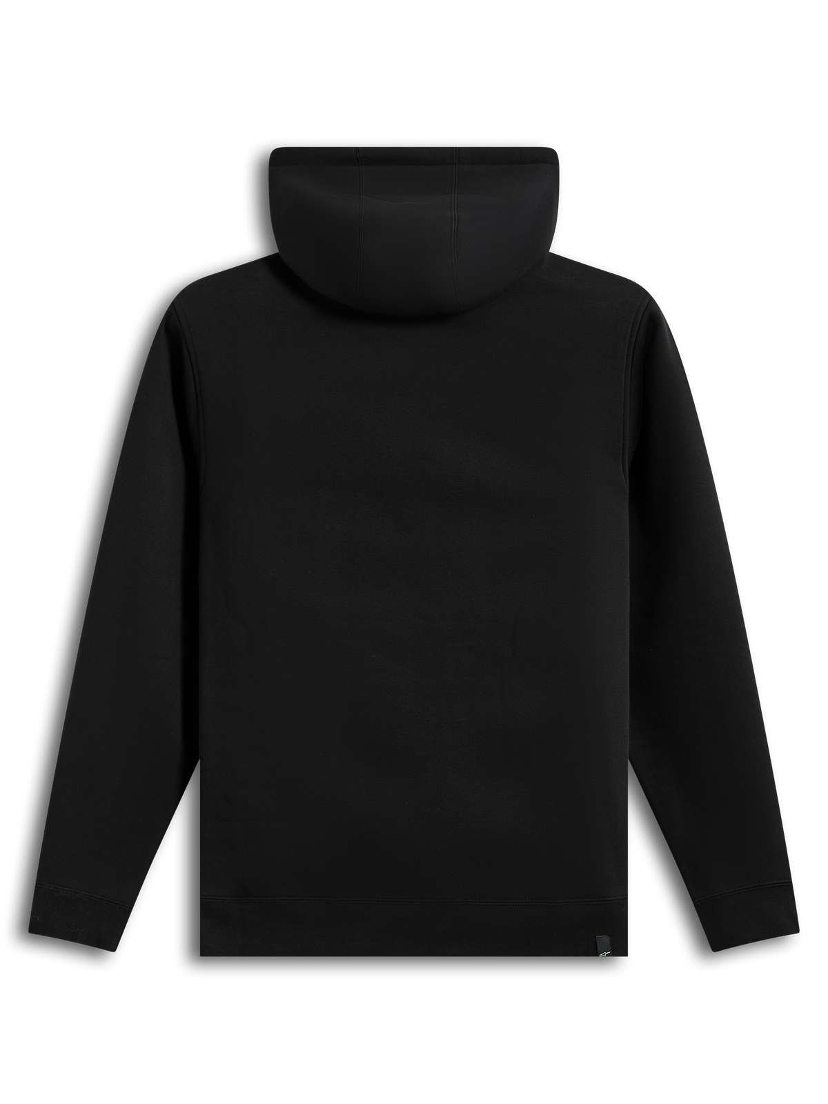 Alpinestars Ageless V3 Hoodie, sort fleecehættetrøje set bagfra med ribmanchetter og kant, klassisk sportstøj.