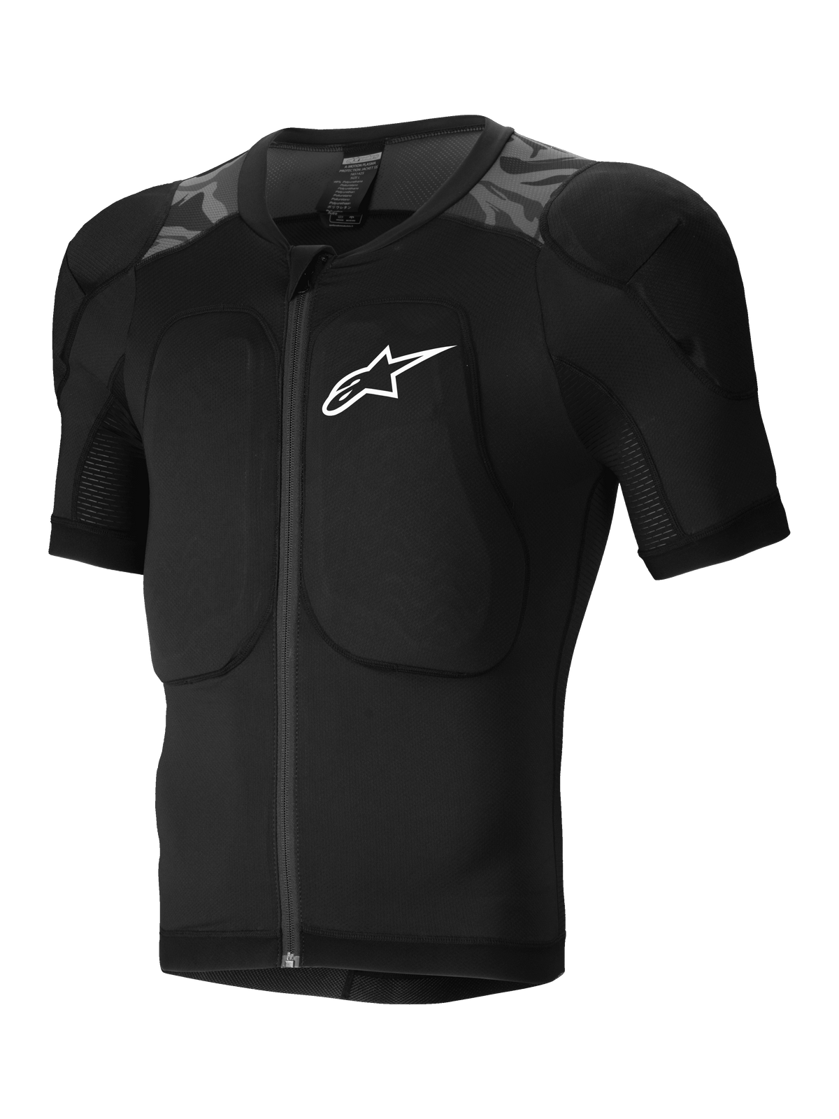 Alpinestars A-Motion Plasma Beskyttelsesjakke, kortærmet mountainbike beskyttelsesjakke, sort camo, CE-certificerede Nucleon Plasma beskyttere og åndbar mesh-konstruktion