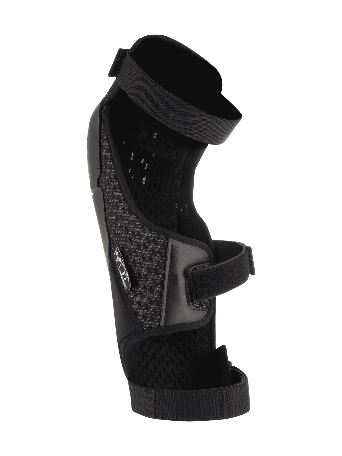 Alpinestars Bionic Plus knæ-/skinnebensbeskyttere, sort, indvendig visning med 3D-mesh-polstring og dobbelt stropsystem, ergonomisk asymmetrisk konstruktion til beskyttelse ved motocross og mountainbike