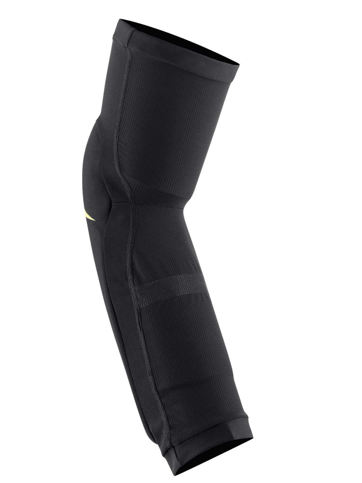 Alpinestars Paragon Plus knæ-/skinnebensbeskyttere, sort og Acid Yellow, slip-on beskyttelsesærme, åndbar mesh-konstruktion og ergonomisk forformet design til MTB-trail-kørsel