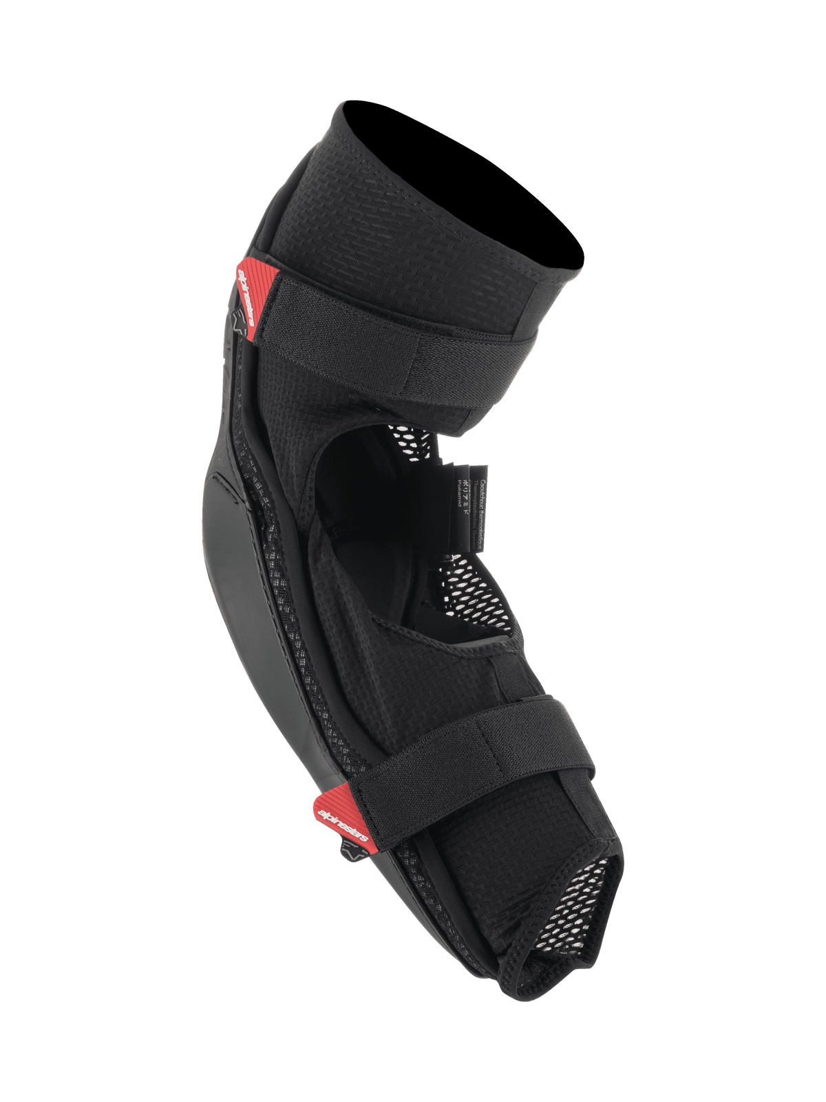 Alpinestars Bionic Pro albuebeskyttere, sort og rød, letvægts MTB-albuebeskyttere med åndbar mesh-konstruktion, dobbelte krog-og-løkke stropper og integrerede stødabsorberende skaller