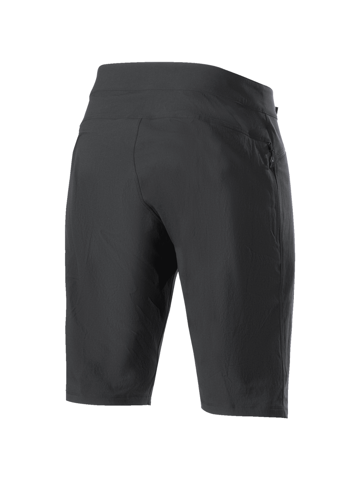 Alpinestars Stella A-Dura shorts til kvinder, mountainbike-shorts, sort, set bagfra, viser holdbart 2-vejs strækstof og atletisk konstruktion, højtydende beklædning til MTB- og trailkørsel