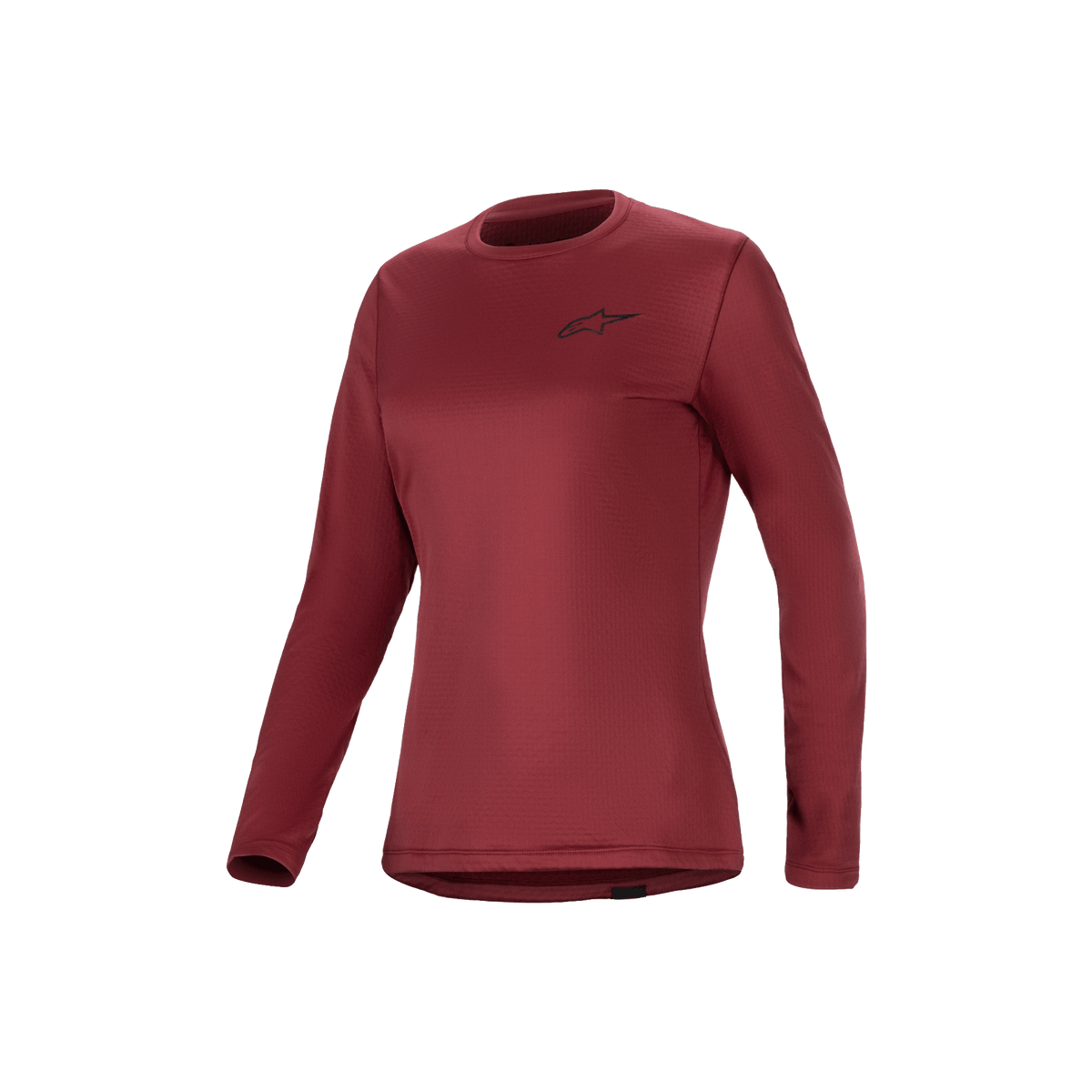 Alpinestars Stella A-Dura termotrøje, langærmet dame mountainbike-trøje i bourgogne, isoleret fleeceforet design med forlænget drop tail