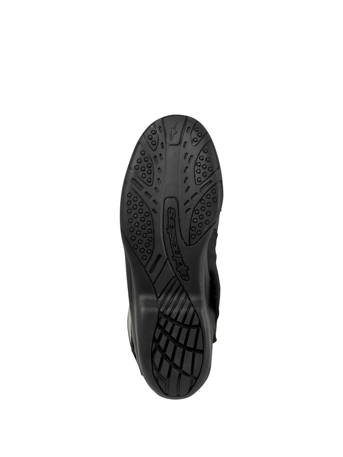 Alpinestars Web GORE-TEX støvler, motorcykel touringstøvler, sort, undersiden af sålen med tekstureret gummimønster for greb og Alpinestars branding