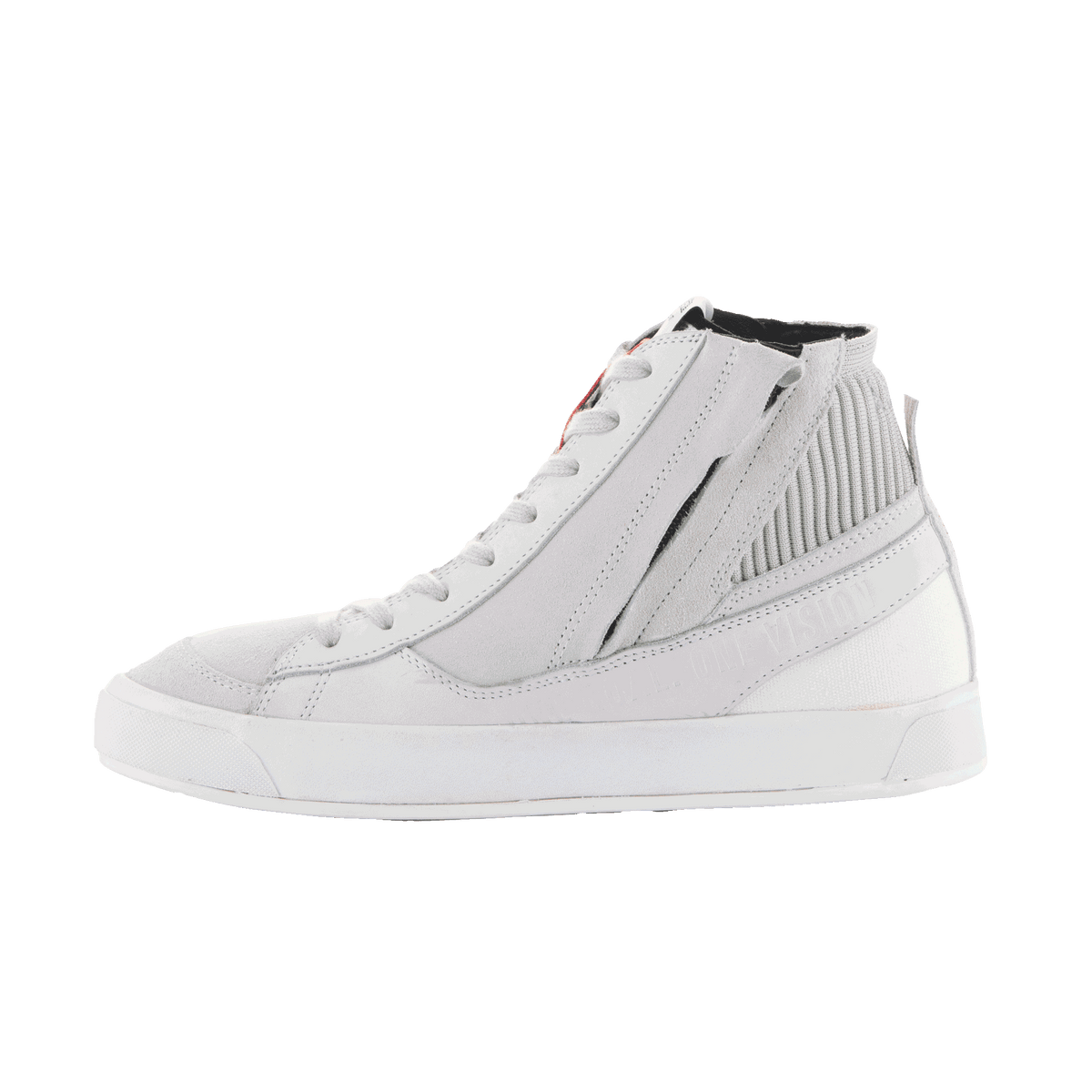 Alpinestars Stated sko, urbane køresko til mænd, hvid og grå, nubuck-konstruktion med side-lynlås og vulkaniseret sål.