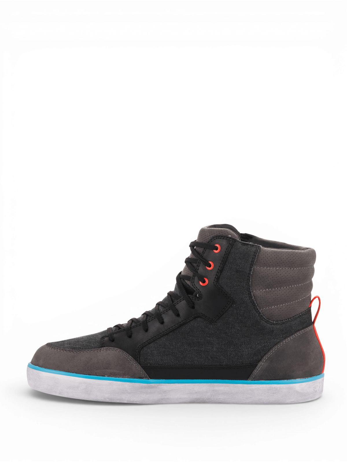 Alpinestars J-6 Waterproof Canvas riding shoes in gray and black for urban motorcycling with CE certified protection.