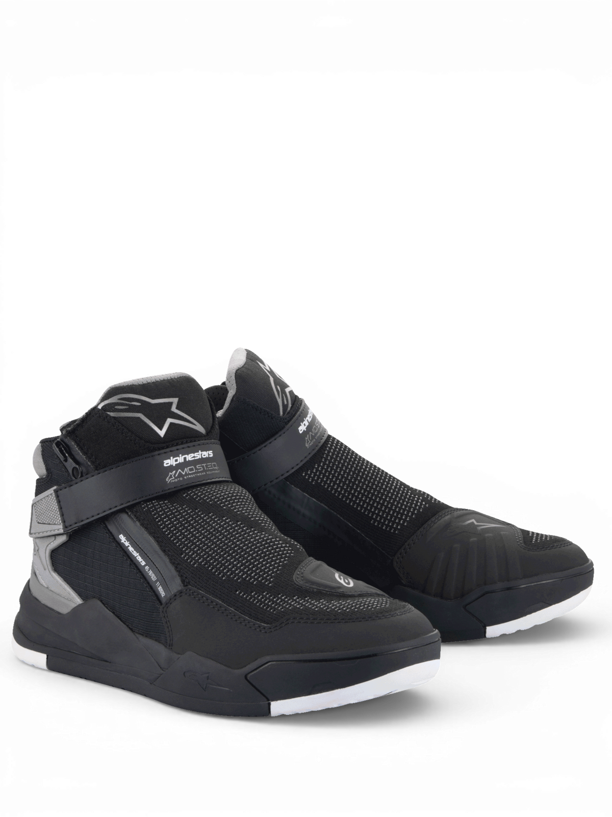 Alpinestars Speedflight Street sko, herre-køresko, sort og grå, CE-certificeret med åndbart mesh og lateral lynlåslukning.