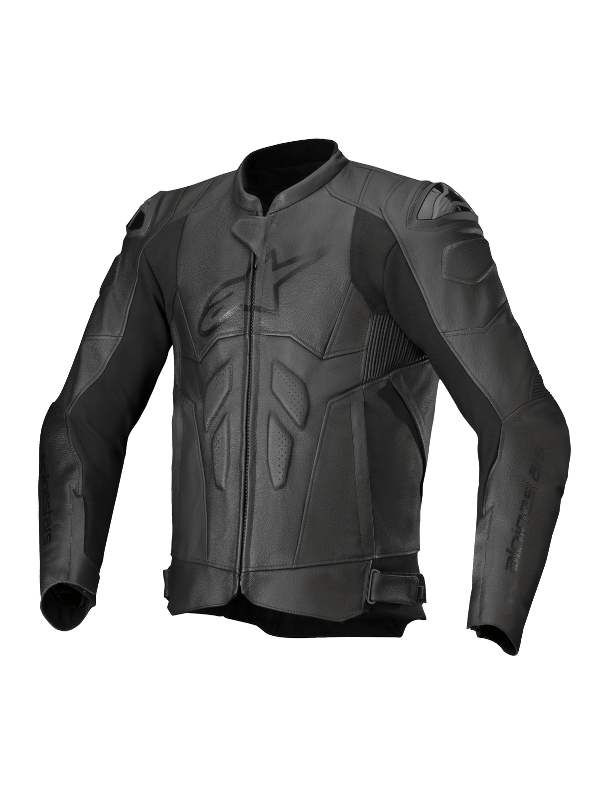Alpinestars Dusk læderjakke, motorcykeljakke til racing, sort, bovint læder med DFS-skulderbeskyttere og Tech-Air® Ready.