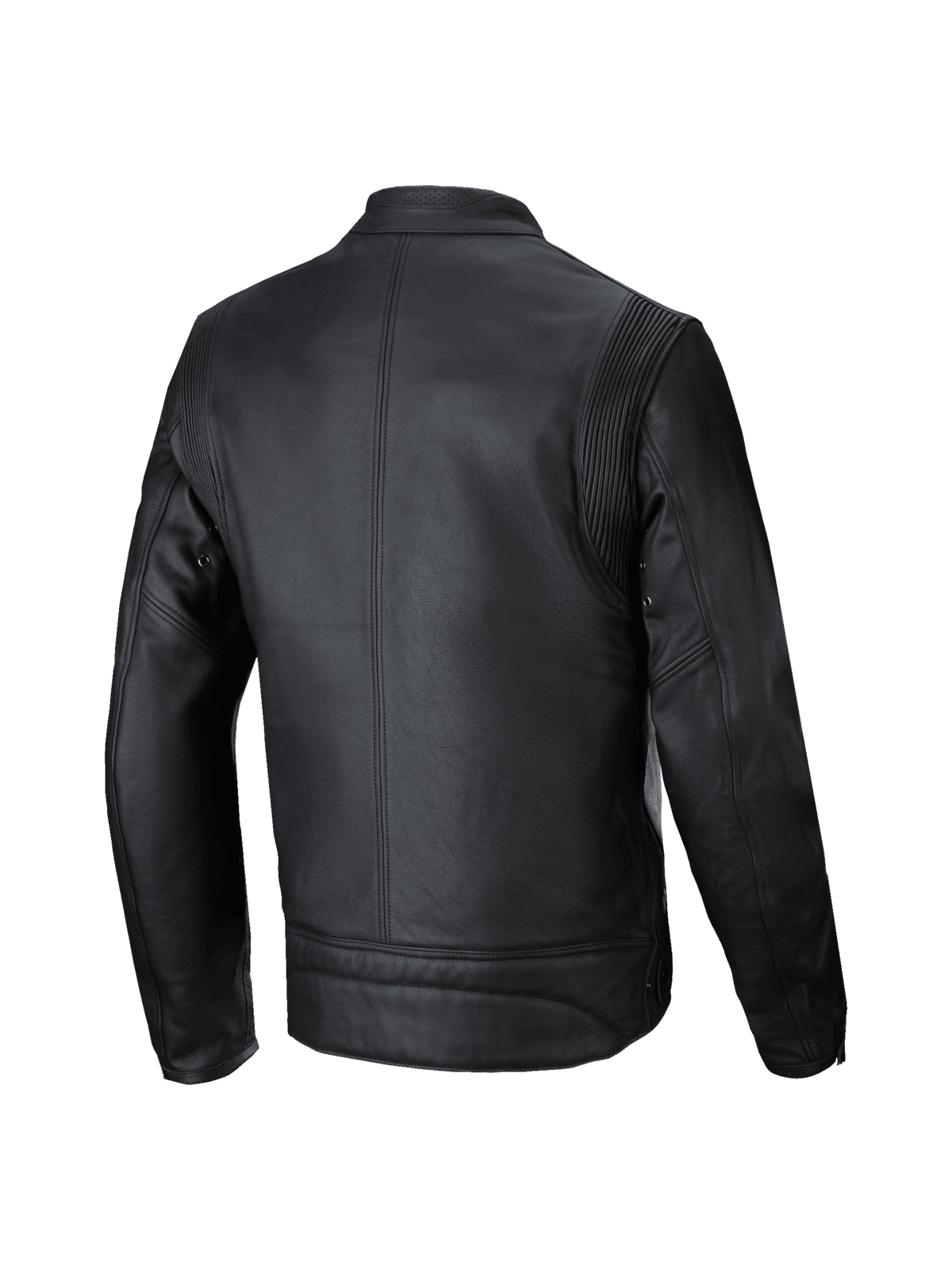 Alpinestars Dyno læderjakke, sort urban herre-motorcykeljakke i premium bovin læder, set bagfra.