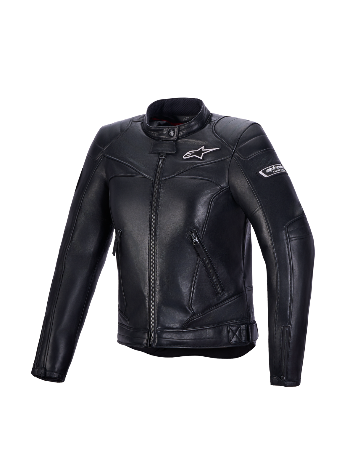 Alpinestars Revea Kvinde Læderjakke, sort motorcykel læderjakke, CE-certificeret beskyttelse med premium okselæderkonstruktion