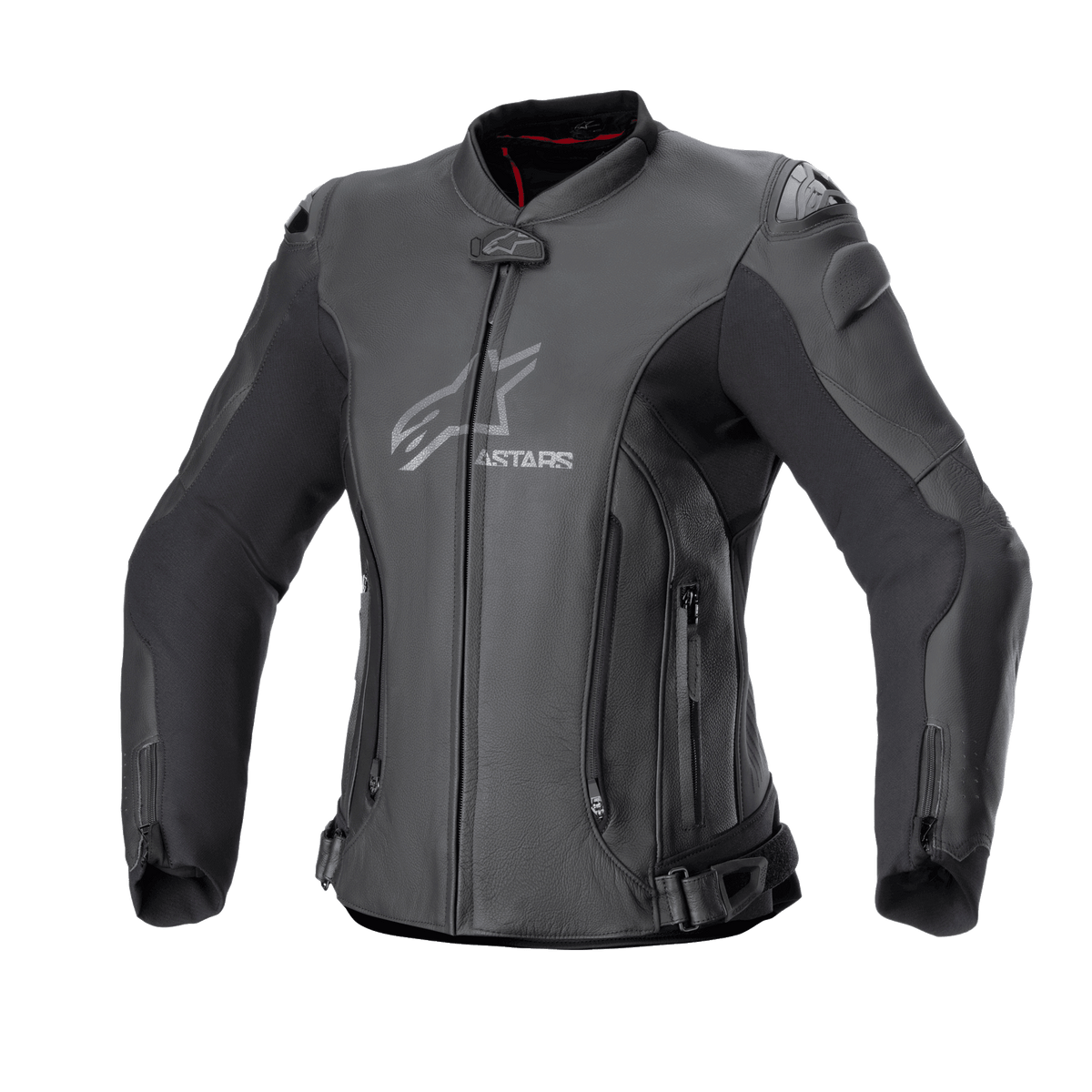 Alpinestars Stella GP Plus V4 læderjakke, sort motorcykeljakke til kvinder, CE-certificeret