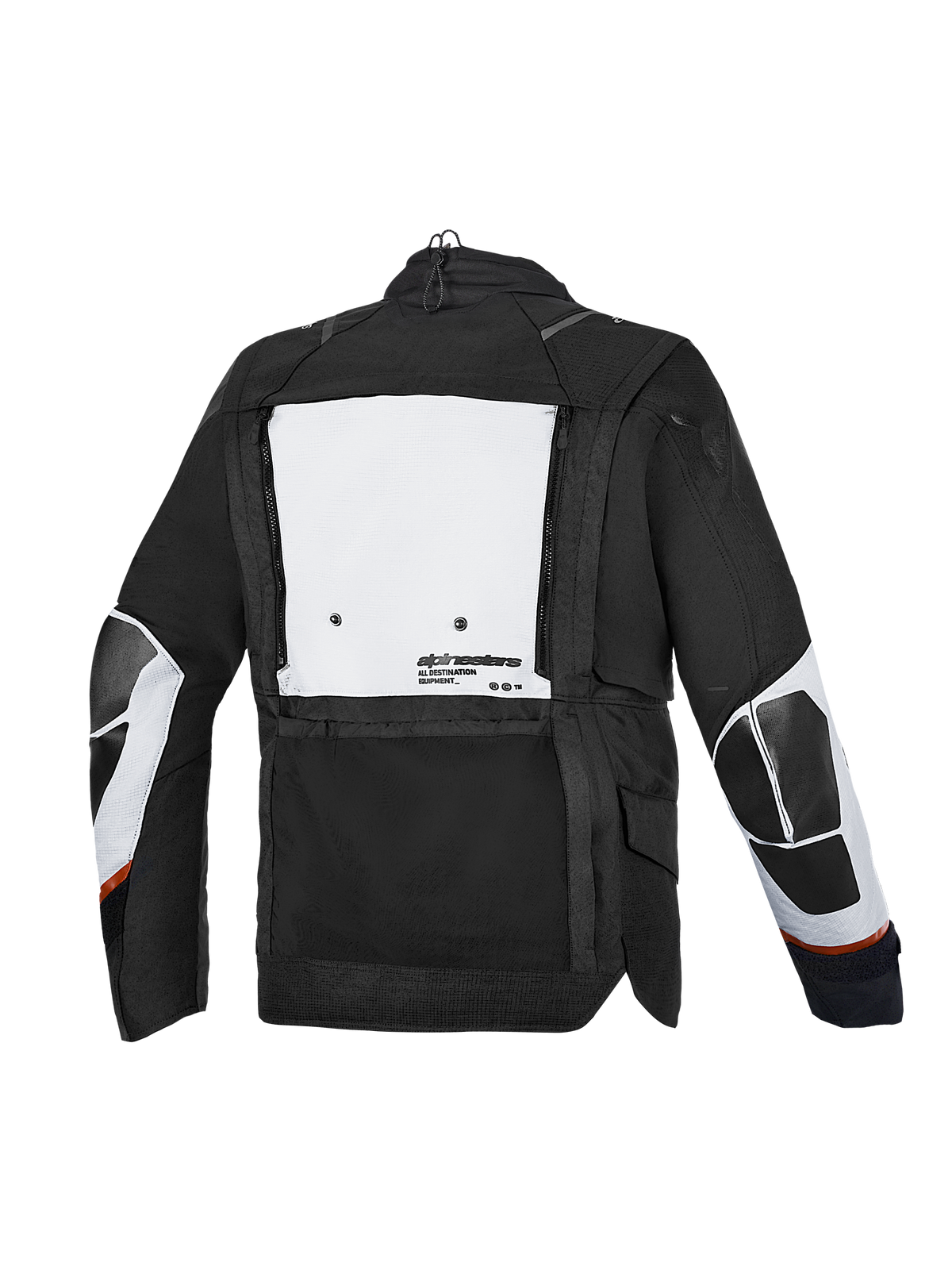 Alpinestars Harok V 2 Drystar Jakke, all-terrain adventure motorcykeljakke set bagfra, mørkegrå og isgrå tekstilkonstruktion med stort rygbeskyttelses- og opbevaringsrum