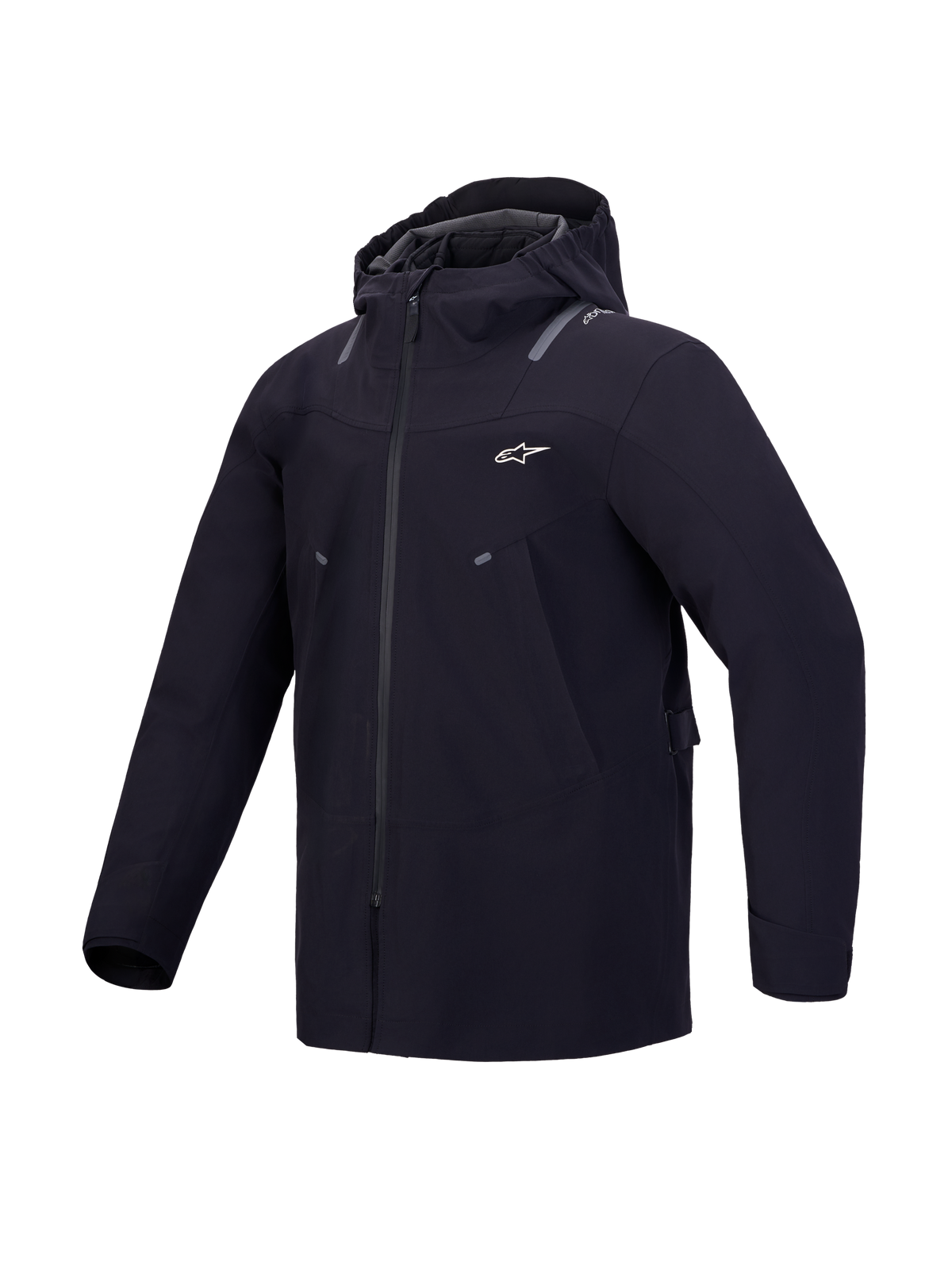 Alpinestars C-7 Drystar XF Jacket, Men's Black waterproof motorcycle commuting jacket with integrated hood and reflective details, CE Class A certified