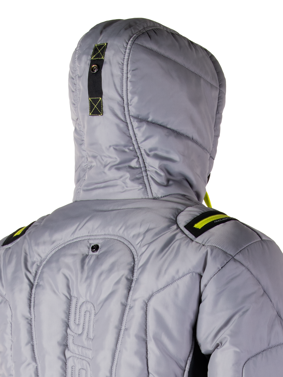 Alpinestars Mohobbs vandtæt jakke, motorcykeljakke, Lunar Gray og Lime Punch, quiltet bomber-design med vatteret isolering, streetwear-inspireret beskyttende køreudstyr med Tech-Air-kompatibilitet
