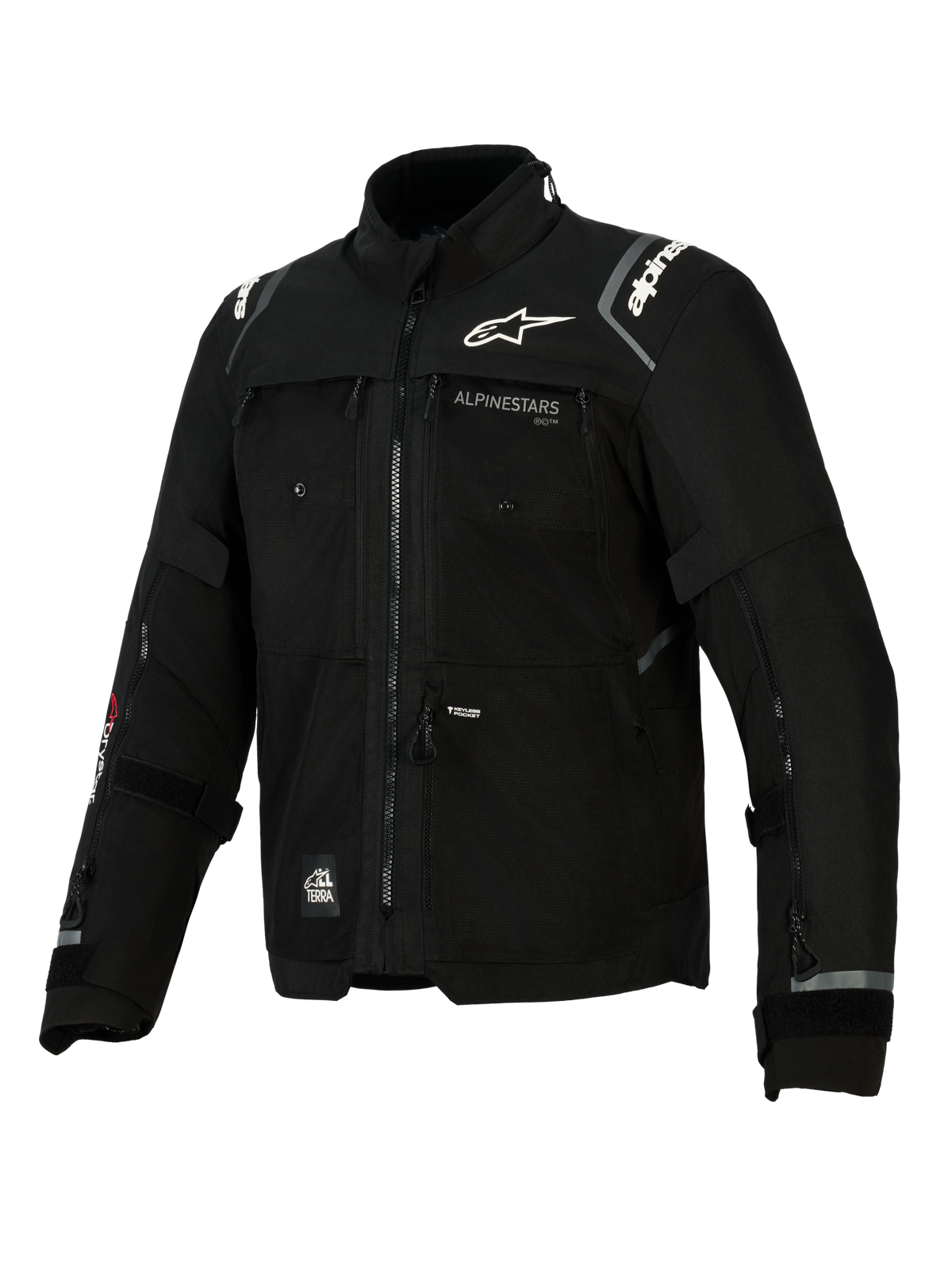 Alpinestars Cusco Drystar® herre-motorcykeljakke i tekstil, sort, adventure touring, vandtæt, Tech-Air® ready, CE-godkendt.