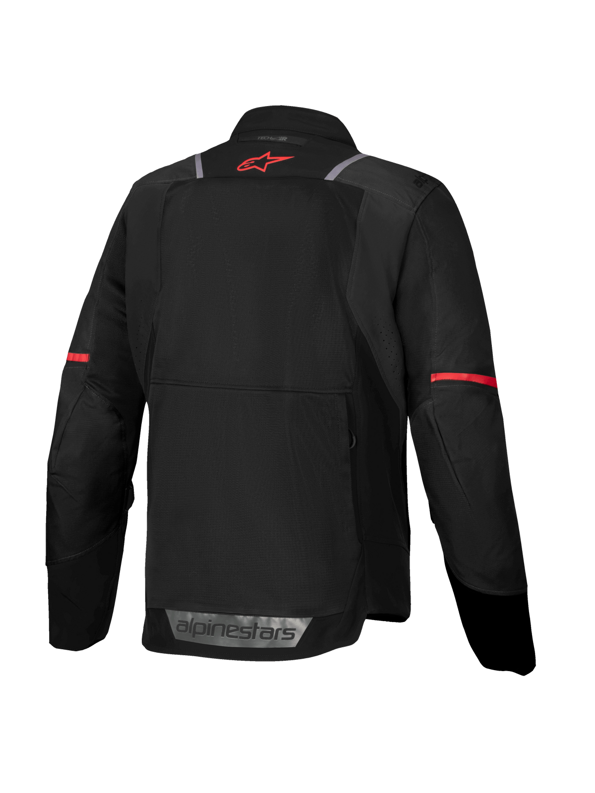 Alpinestars ST-2 Air jakke, herre-motorcykeljakke til touring, sort og rød, med mesh-paneler på ryggen og reflekser