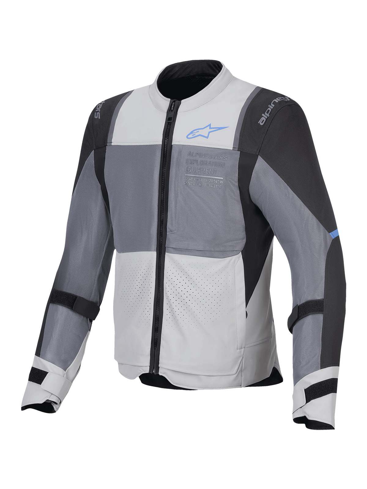 Alpinestars ST-2 Air Jakke, herre-motorcykel touringjakke, isgrå, mørkegrå og sort, CE-certificeret med mesh-ventilationspaneler og Nucleon Flex Plus-beskyttere