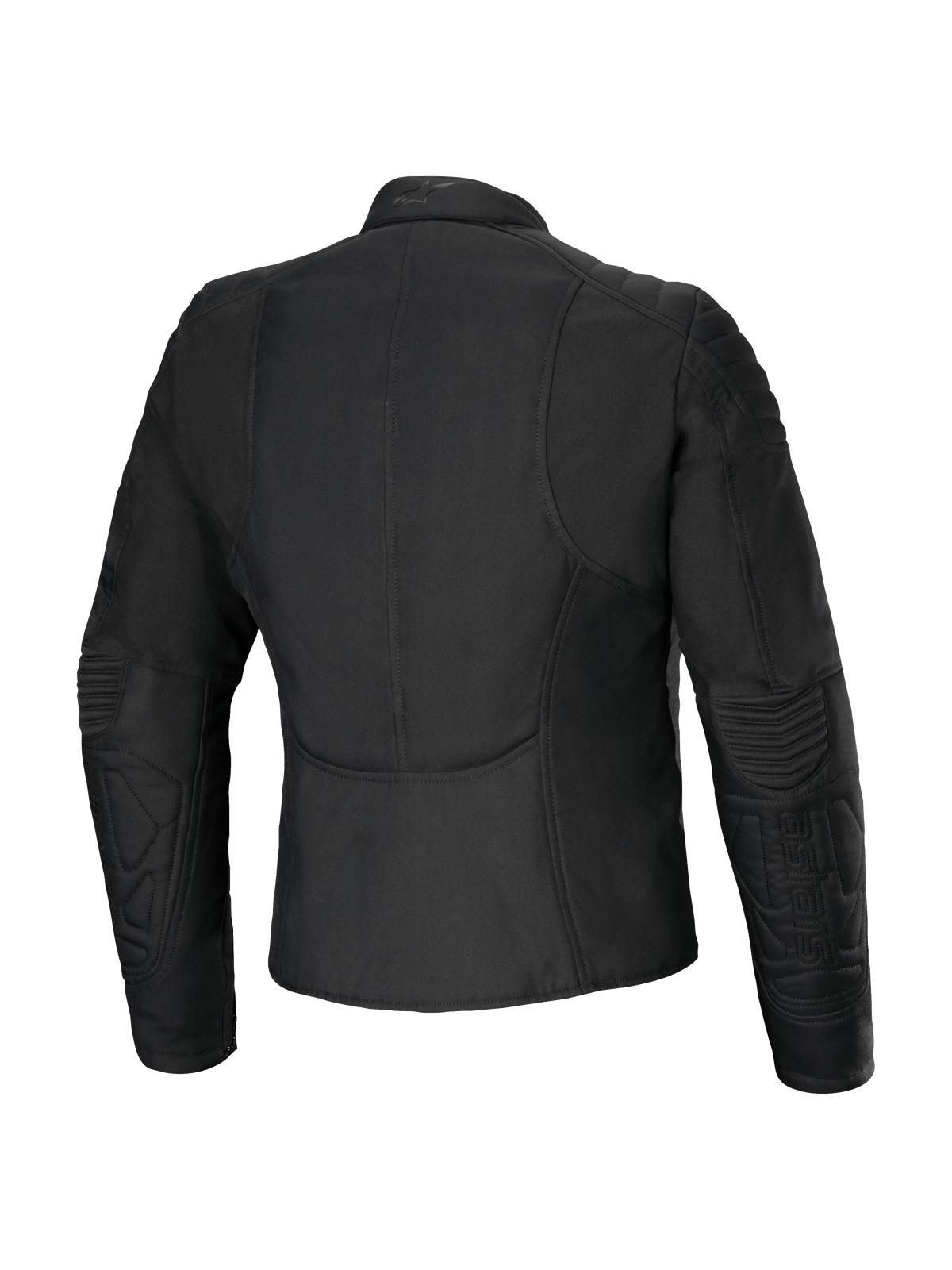 Alpinestars Isla WR Damejakke, set bagfra, sort, slim fit urban motorcykeljakke med quiltede detaljer på skuldre og underarme, vandafvisende stof med mat finish, skræddersyet feminint design med en forlænget rygprofil for kørekomfort