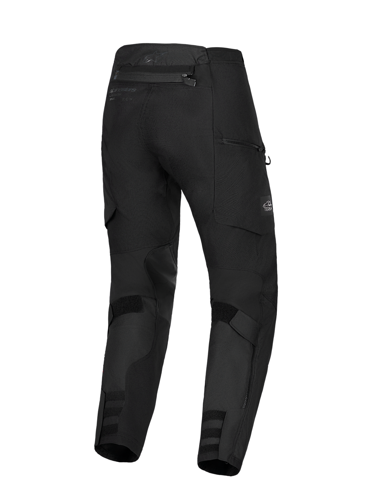 Alpinestars Harok V 2 Drystar bukser, sorte all-terrain eventyrmotorcykelbukser set bagfra med vandtæt touring-design og praktiske cargolommer