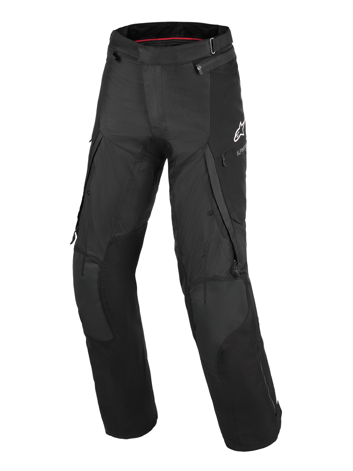 Alpinestars Andes V4 Drystar® bukser - Short, sorte adventure motorcykelbukser i tekstil, med ventilationslynlåse på lårene, vandafvisende cargolommer og forstærkede knæpaneler, slidstærkt design til touring og pendling i al slags vejr