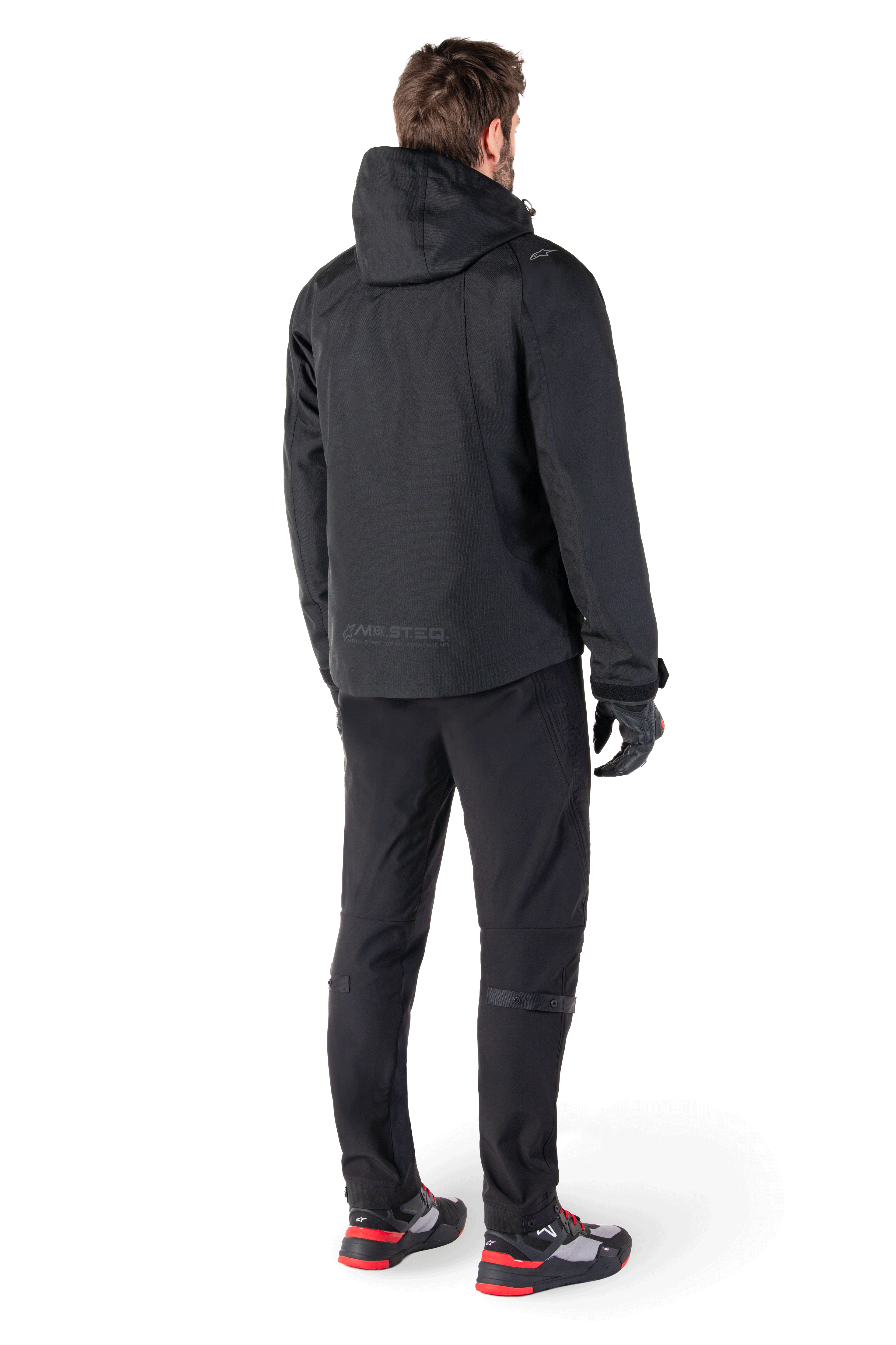 Alpinestars Morush vandtæt parka, sort urban herre-motorcykeljakke i tekstil, Tech-Air 3 Ready med stormsikker hætte