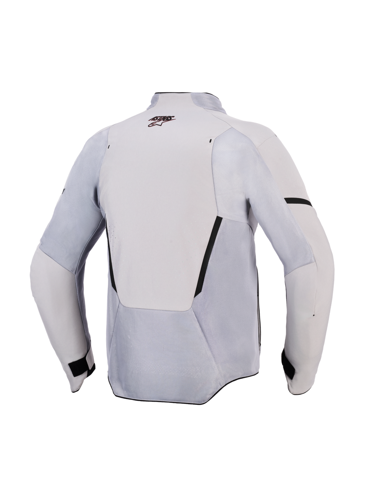 Alpinestars Aeroshell Airflow jakke, motorcykeljakke, Mid Gray Anthracite, set bagfra med mesh-ventilationspaneler og laserperforeringer, letvægts stretch-tekstil med sport-cut design til ydeevne i varmt vejr