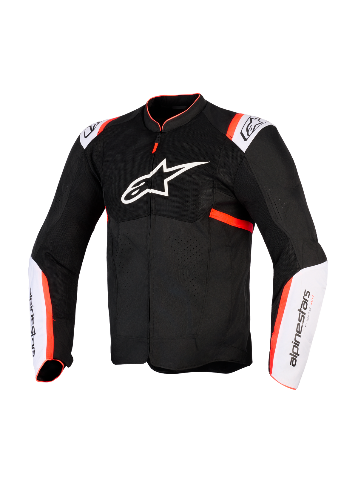 Alpinestars T-SPS Air V2 Jacket, Ventilated Textile Sport Motorcycle Jacket, Men's, Black, White, and Red Fluo.