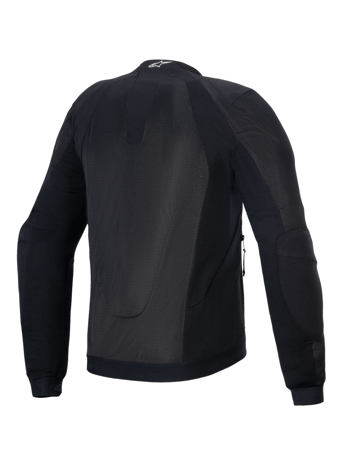 Alpinestars Troop-Air jakke, sort herre-motorcykeljakke i mesh, set bagfra med åndbar tech-mesh og CE-klasse A-beskyttelse