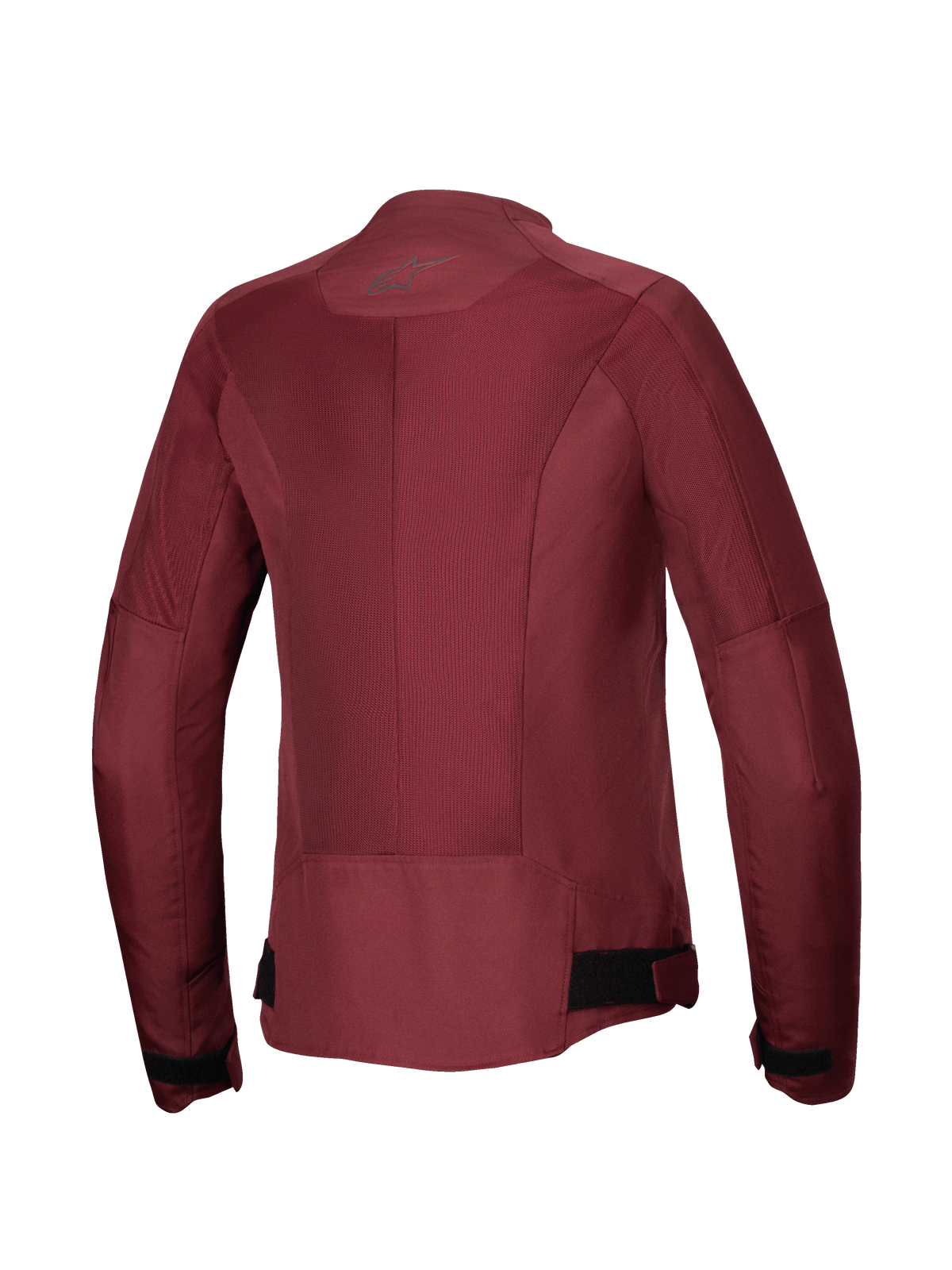 Alpinestars Stella C-1 Air-jakke, motorcykeljakke til kvinder, bordeaux, set bagfra med store tech mesh-paneler for luftstrøm, reflekterende logo i nakken og justerbare taljestropper, urbant køreudstyr